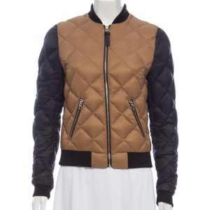 Black and tan Mackage quilted puff bomber jacket
